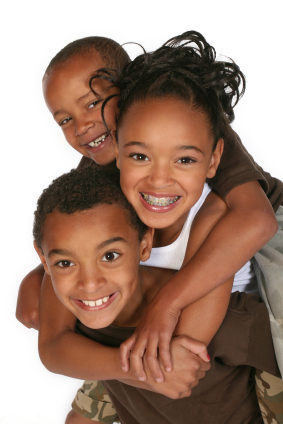 Cute Black children smiling