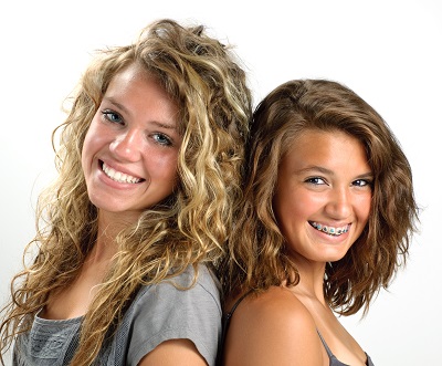 Teen girls smiling