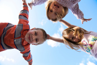 Kids playing in park.